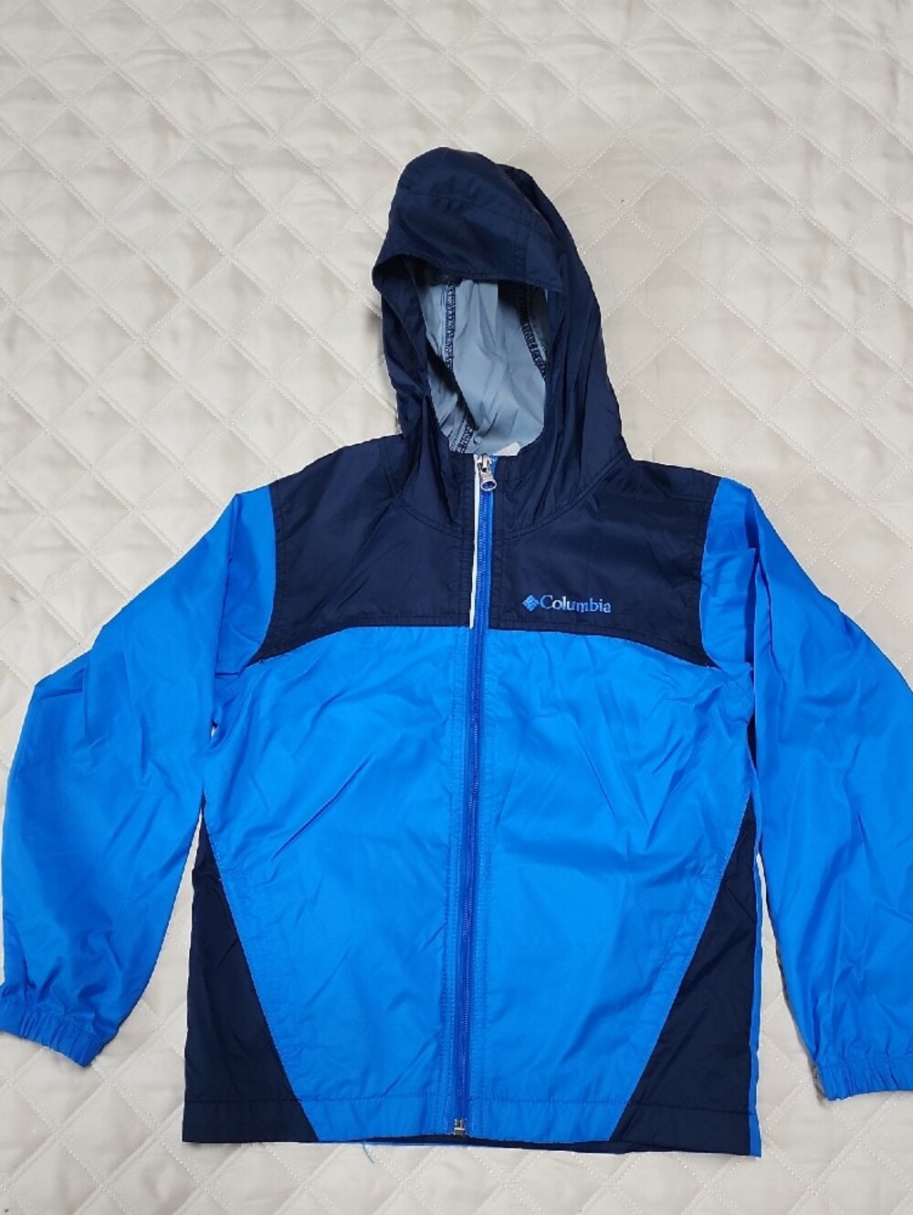 Columbia Two-Tone Royal and Navy Hooded Jacket XS 6-7